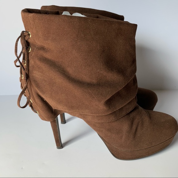 Colin Stuart Brown Lace up Stiletto Booties - Picture 4 of 11